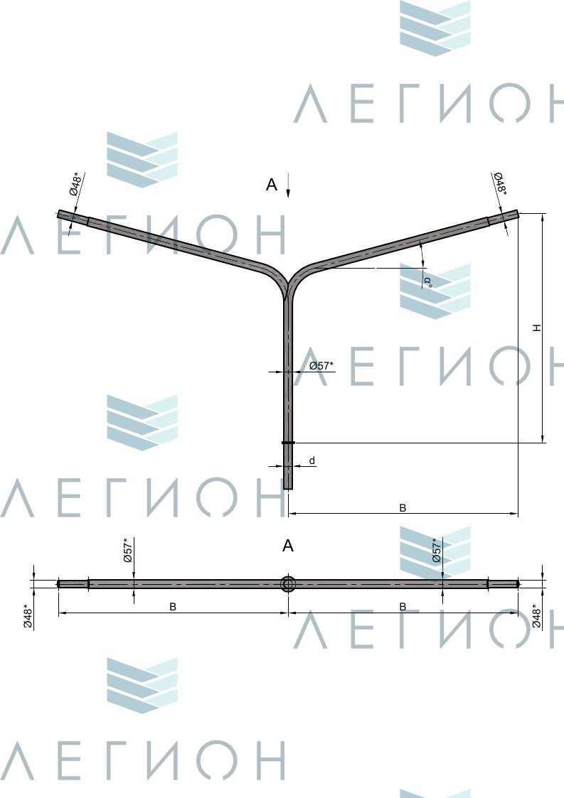 К3-1,0-1,0-1-1 кронштейн двухрожковый